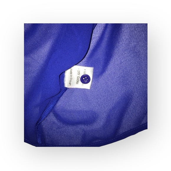 new LF Millau ༄ Sequin Collar Asymmetrical Semi Sheer BD Shirt Top ༄ Royal Navy - Picture 13 of 16